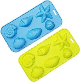 img 4 attached to 🐚 Silicone Ice Cube Trays - 6 Starfish Conch Shell Shaped Mold for Ice, Jelly, Chocolate, and Soap - Set of 2 by KIUATSJR