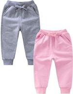 👖 t h l s toddler sweatpants 2 pack: stylish comfort for boys' with convenient pockets logo