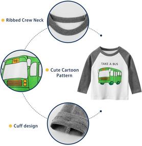 img 2 attached to 🦖 Kids' Cotton Dinosaur Clothing: Moon Tree Cartoon Boys' Tops, Tees & Shirts