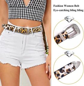 img 3 attached to Leopard Leather Fashion Haircalf Waistband Women's Accessories