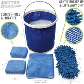 img 3 attached to 🧽 Microfiber Boat Cleaning Kit: Sponge Bucket, Wash Cloths for Interior, Exterior, Seats, and Fiberglass Hull