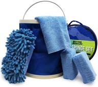 🧽 microfiber boat cleaning kit: sponge bucket, wash cloths for interior, exterior, seats, and fiberglass hull логотип