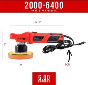 img 3 attached to 🚗 TCP Global Model EP-502-6" Variable Speed Random Orbit Dual-Action Polisher with 6 Pad Professional Buffing and Polishing Kit - Transform Your Car's Paint with Pro-Level Buffing, Polishing, and Detailing