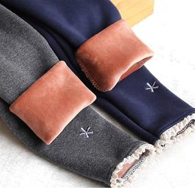 img 2 attached to Warm and Cozy: Govc Winter Fleece Leggings Bring Velvet Luxury to Girls' Clothing