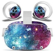 🌌 starry galaxy vinyl decal skin for oculus quest 2 vr headset and controller - enhance & protect your virtual reality accessories! logo