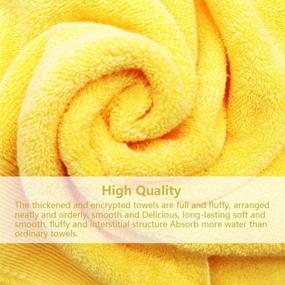 img 2 attached to 🛀 2-Pack Cotton Hand Towels: Thick, Soft, and Durable Bathroom Towels for Daily Use, Super Absorbent Face Towels in 13.7x29.5 Inch (Yellow)