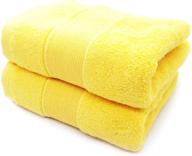 🛀 2-pack cotton hand towels: thick, soft, and durable bathroom towels for daily use, super absorbent face towels in 13.7x29.5 inch (yellow) logo