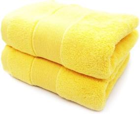 img 4 attached to 🛀 2-Pack Cotton Hand Towels: Thick, Soft, and Durable Bathroom Towels for Daily Use, Super Absorbent Face Towels in 13.7x29.5 Inch (Yellow)