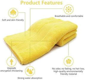 img 3 attached to 🛀 2-Pack Cotton Hand Towels: Thick, Soft, and Durable Bathroom Towels for Daily Use, Super Absorbent Face Towels in 13.7x29.5 Inch (Yellow)