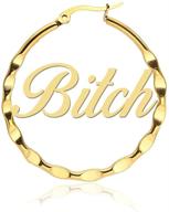 picano stainless personalized earrings bitch gold logo