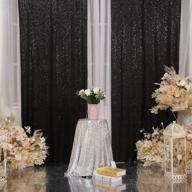 juya delight 2x8ft 2pcs black sequin backdrop curtain for party banquet festival wedding anniversary exhibition - enhanced seo логотип