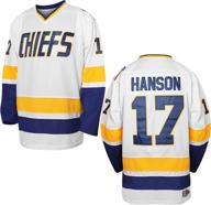 🏒 hanson brothers charlestown chiefs slap shot movie hockey jersey blue white sizes s-3xl logo