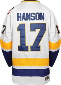 img 2 attached to 🏒 Hanson Brothers Charlestown Chiefs Slap Shot Movie Hockey Jersey Blue White Sizes S-3XL