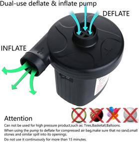 img 3 attached to 🔌 Jasonwell Electric Air Pump: Convenient Inflator/Deflator for Mattresses, Floats, and Water Toys - AC DC Powered with Nozzles 110-240 V