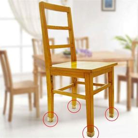 img 1 attached to 1.5-Inch Chair Leg Floor Protectors with Felt Pads (16 Pack) - Clear Furniture Leg Caps for Square Table and Chair Feet (Fit 36mm-41mm)