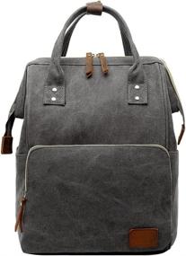 img 4 attached to 🎒 Berchirly Canvas Backpack: Stylish and Practical Rucksack Bookbag