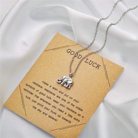 img 2 attached to Stylish White Gold Elephant Anchor Butterfly Necklace for Women and Teens – Comes with a Message Card for Good Luck