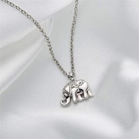 img 3 attached to Stylish White Gold Elephant Anchor Butterfly Necklace for Women and Teens – Comes with a Message Card for Good Luck