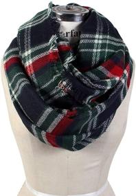 img 3 attached to 🧣 Stay Cozy with Scarfands Tartan Winter Infinity Plaid Grey Men's Scarf Collection