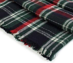 img 2 attached to 🧣 Stay Cozy with Scarfands Tartan Winter Infinity Plaid Grey Men's Scarf Collection