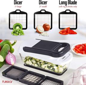 img 2 attached to 🔪 Fullstar Food Chopper - Vegetable Chopper Dicer, Tomato & Onion Chopper, Cutter - Food Dicer Chopper with Glass Storage Container - Kitchen Tools Onion Dicer with 3 Blades