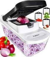 🔪 fullstar food chopper - vegetable chopper dicer, tomato & onion chopper, cutter - food dicer chopper with glass storage container - kitchen tools onion dicer with 3 blades logo