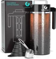 ☕ coffee gator cold brew coffee maker - 47 oz iced tea and iced coffee maker kit with glass carafe, filter, loading funnel, and measuring scoop - black logo