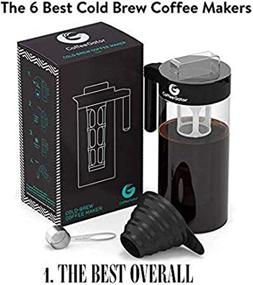 img 2 attached to ☕ Coffee Gator Cold Brew Coffee Maker - 47 oz Iced Tea and Iced Coffee Maker Kit with Glass Carafe, Filter, Loading Funnel, and Measuring Scoop - Black