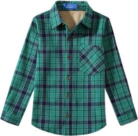 img 4 attached to Stylish and Cozy: SSLR Big Boys Flannel Jacket 👕 for Boys – Regular Fit Button Down Fleece Plaid Shirts