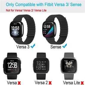 img 1 attached to 📱 Ремешки iHillon совместимы с Fitbit Versa 3 / Sense - силиконовый регулируемый петлевой браслет с магнитной системой закрытия, подходит для мужчин и женщин, в размерах S и L