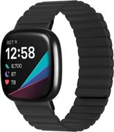 📱 ремешки ihillon совместимы с fitbit versa 3 / sense - силиконовый регулируемый петлевой браслет с магнитной системой закрытия, подходит для мужчин и женщин, в размерах s и l логотип