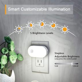 img 2 attached to LYRYDZ Indoor Night Lights Plug-in, Motion Sensor LED Nightlight with Dimmable Brightness, 6 Pack, Ideal for Bedroom, Kitchen, Stairs, Hallway - Cold White