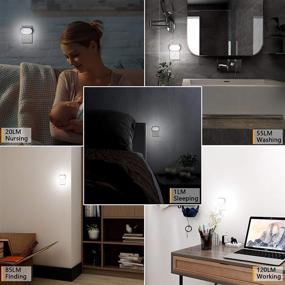 img 1 attached to LYRYDZ Indoor Night Lights Plug-in, Motion Sensor LED Nightlight with Dimmable Brightness, 6 Pack, Ideal for Bedroom, Kitchen, Stairs, Hallway - Cold White