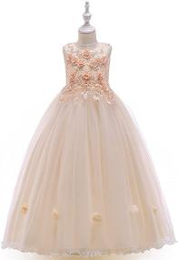 img 3 attached to 👗 Elegant Sleeveless Girls' Clothing with Shoulder Embroidery - Perfect for Princess Pageants!