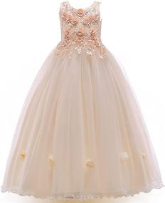 img 4 attached to 👗 Elegant Sleeveless Girls' Clothing with Shoulder Embroidery - Perfect for Princess Pageants!