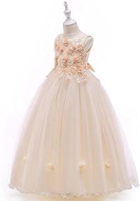 img 2 attached to 👗 Elegant Sleeveless Girls' Clothing with Shoulder Embroidery - Perfect for Princess Pageants!