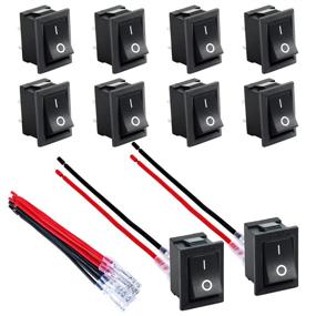 img 4 attached to DaierTek KCD1-101 Mini Rocker Switch T85 2 Pin SPST Small ON Off Appliance Rocker Toggle Switch 12V 20A 120V 10A Pre-Wired Black -10Pack: Compact & Reliable Switch for Various Applications