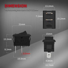 img 1 attached to DaierTek KCD1-101 Mini Rocker Switch T85 2 Pin SPST Small ON Off Appliance Rocker Toggle Switch 12V 20A 120V 10A Pre-Wired Black -10Pack: Compact & Reliable Switch for Various Applications