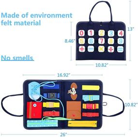 img 2 attached to 🧒 Portable Toddler Montessori Activity Board for 1 - 4 Year Olds: Sensory Busy Board for Travel, Fine Motor Skills Development, Great Preschool Gift for Boys & Girls