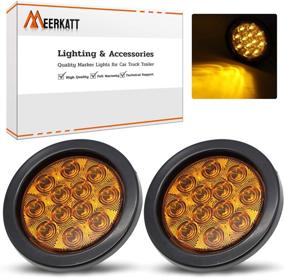 img 3 attached to 🚦 Meerkatt (Pack of 2) 4" Round Amber 12 LED Indicator Clearance Lights - Flush Mount, Super Flexible F3 Bulb with Plug & Rubber Grommet - Turn Tail Lamp for SUV, Truck, Caravan, Trailer, Lorry - Universal 12v DC GA12