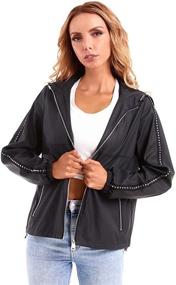 img 4 attached to DIASHINY Womens Hooded Jacket Windbreaker Women's Clothing and Coats, Jackets & Vests