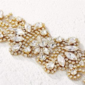 img 2 attached to SWEETV Rhinestone Wedding Bridal Dresses Women's Accessories