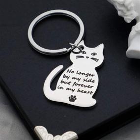 img 2 attached to 🐾 Eigso Cat Memorial Keychain - Forever in My Heart, Sympathy Gift for Cat Loss and Remembrance