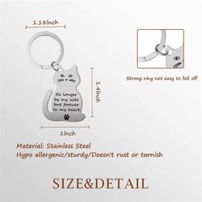 img 3 attached to 🐾 Eigso Cat Memorial Keychain - Forever in My Heart, Sympathy Gift for Cat Loss and Remembrance