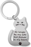 🐾 eigso cat memorial keychain - forever in my heart, sympathy gift for cat loss and remembrance logo