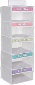 img 4 attached to 👕 Kids 5-Shelf Weekly Clothes Organizer (33") – Optimize Your Child's Weekday Wardrobe Organization I School & Day of The Week Clothes I Monday-Friday Clothes Organizer