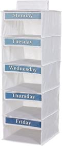 img 3 attached to 👕 Kids 5-Shelf Weekly Clothes Organizer (33") – Optimize Your Child's Weekday Wardrobe Organization I School & Day of The Week Clothes I Monday-Friday Clothes Organizer