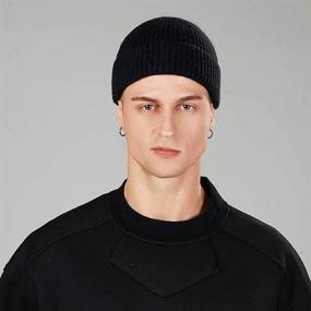 img 3 attached to 🧢 ROYBENS Swag Wool Knit Cuff Fisherman Beanie - Men Women Winter Warm Hats