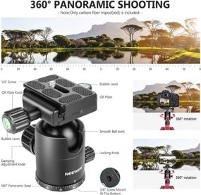 img 2 attached to Новый Карбоновый Фотоаппарат Тренога Монопод: 66 дюймов/168см, 360° Шариковая Голова, Быстрая Подставка, Сумка - Камера DSLR Видеокамера Путешествие и Работа, До 33 фунтов/15 кг загрузка