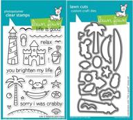 lawn fawn life is good clear stamp and die set - lf680 stamp & lf681 die - custom bundle logo